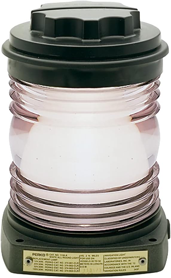 Perko All-Round Light - Black Plastic, White Lens