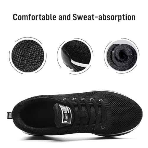 Lamincoa Womens Walking Shoes Lightweight Running Shoes Women’s Tennis Shoes Non Slip Air Shoes Breathable Mesh Air Cushion Sneakers for Gym Workout Sports