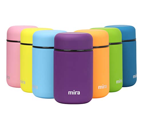 MIRA Insulated Food Jar Thermos for Hot Food & Soup, Compact Stainless Steel Vacuum Lunch Container for Meals To Go - 13.5 oz, Pink