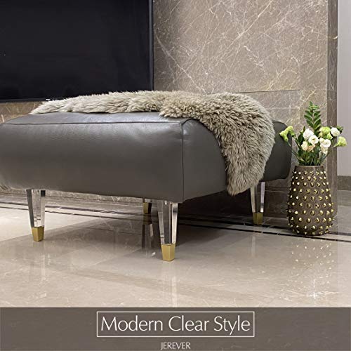 JEREVER Acrylic Furniture Legs Replacement Cabinet Feet Modern Clear Decor DIY Legs Square Style Set of 4 (7.8inch Square)