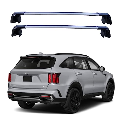 ROKIOTOEX Coyote Roof Rack Crossbars Fit for 2021-2024 KI-A Sorento Hybrid Flush Side Rails, Lockable Cross Bars for Rooftop Cargo Box Luggage, Ski Board, Bike Carrier – Black HK18