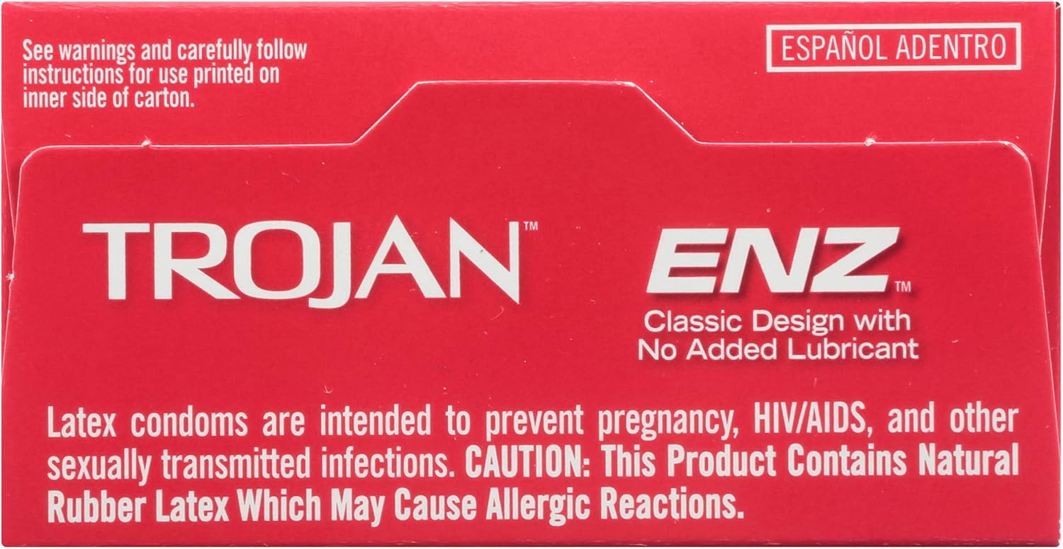 Trojan ENZ Natural Latex Non-Lubricated Condoms - 12 Count