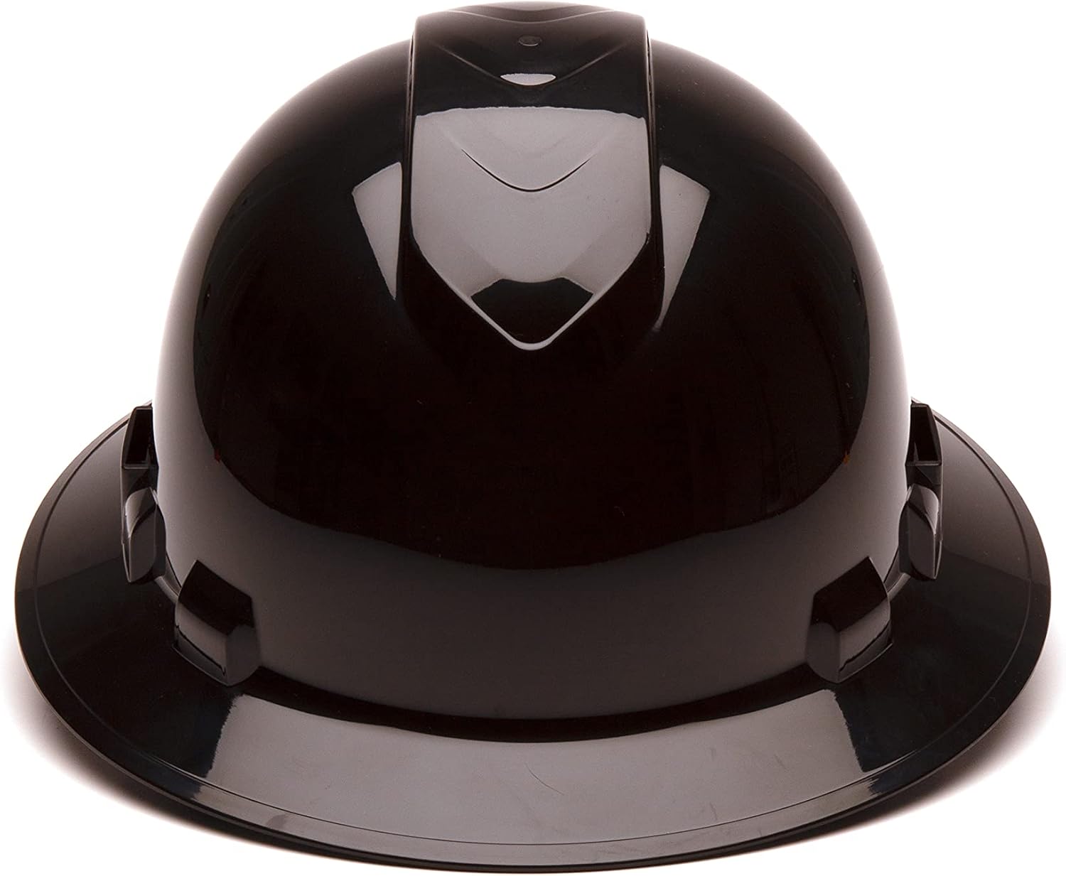Pyramex Ridgeline Full Brim Hard Hat 4 Point Ratchet Vented Black