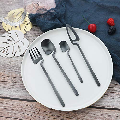 JASHII Flatware Set 32-piece Silverware Set Matte Finished Cutlery Set Service for 8 Include Knife/Fork/Spoon/Coffee spoon Dishwasher Safe (Orange Silver)