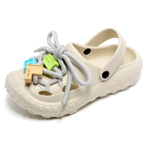 Jakcuz Cushion Clogs for Women Cute Keyboard Keys Cube Decoration Slides Sandals Closed-toe Outdoor Beach Water Shoes