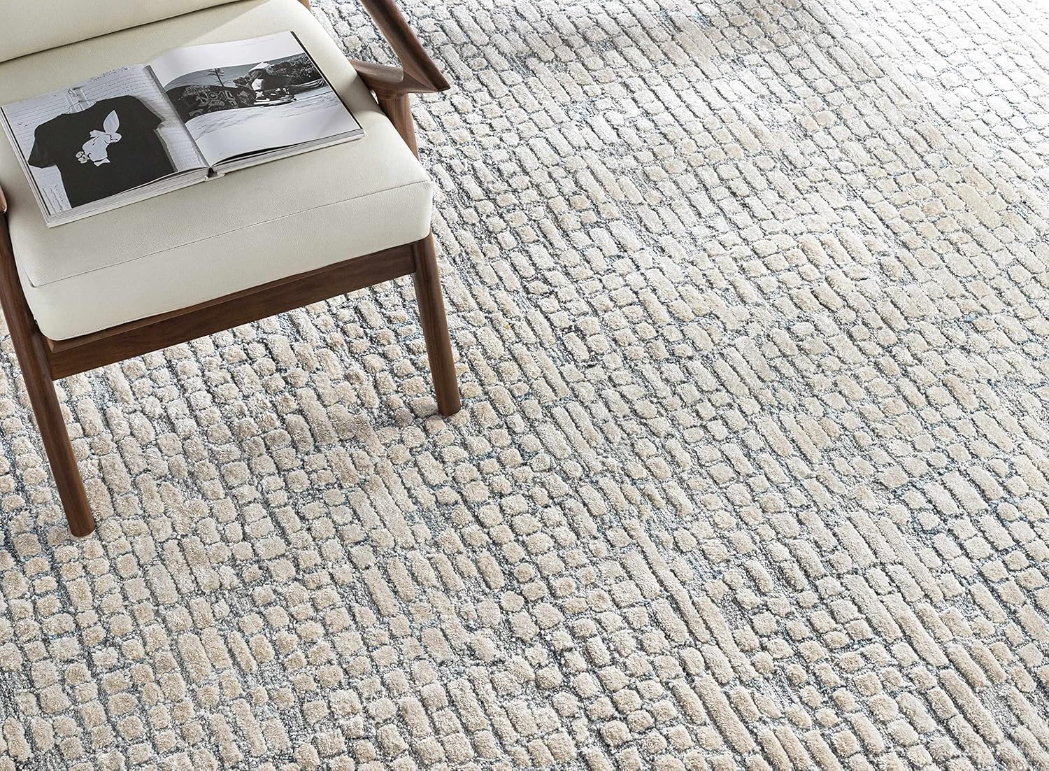 Hauteloom Olamon Living Room, Bedroom Area Rug - Bohemian/Global - High Pile - Brown, Beige - 5' x 7'6