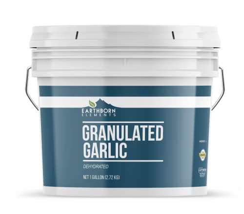 Earthborn Elements Granulated Garlic 1 Gallon Bucket, Dehydrated Garlic, Kitchen Staple