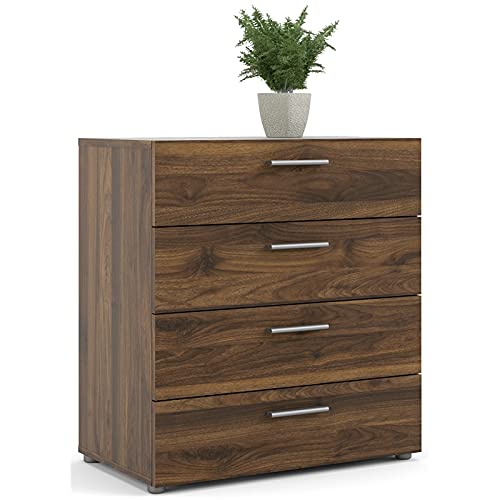 Home Square 3 Piece Bedroom Set with 4 Drawer Chest and 2 Nightstands in Walnut