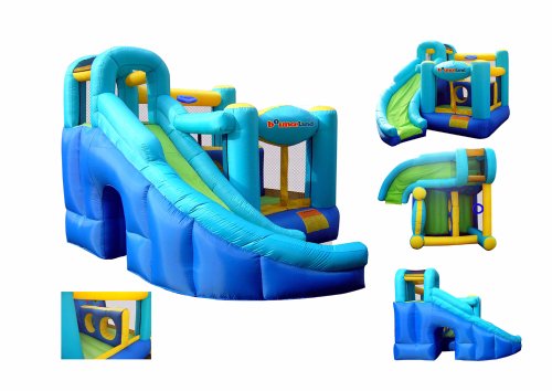 Bounceland Ultimate Combo Inflatable Bounce House, 12 ft L x 10 ft W x 8 ft H, Basketball Hoop, Obstacle Wall, Fun Tunnel, Slide and Bounce Area for Kids