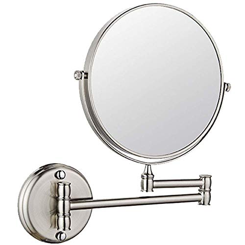 Bathroom Mirror Wall Mounted Makeup Mirror 6-inch Two-Sided Swivel Wall Mounted Mirror Extending Folding Bathroom Shaving Cosmetic Make Up Mirror- 3X Magnification