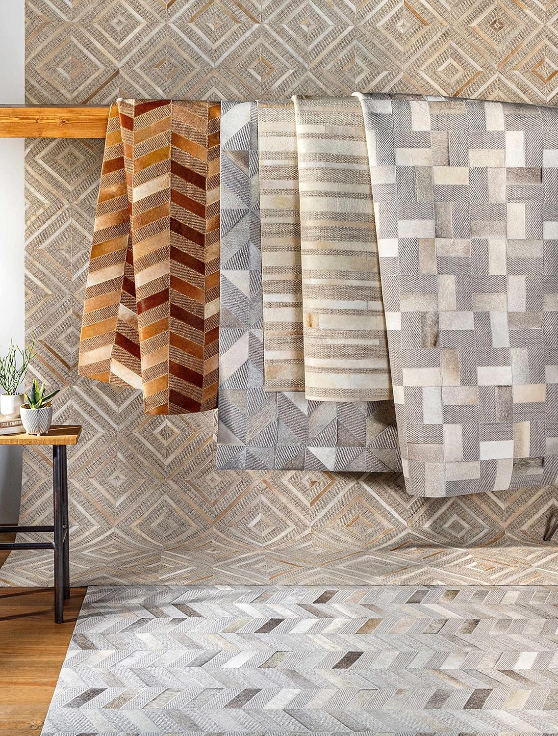 Hauteloom Anibongan Wool Living Room, Bedroom Area Rug - Modern - Gray - 5' x 7'6