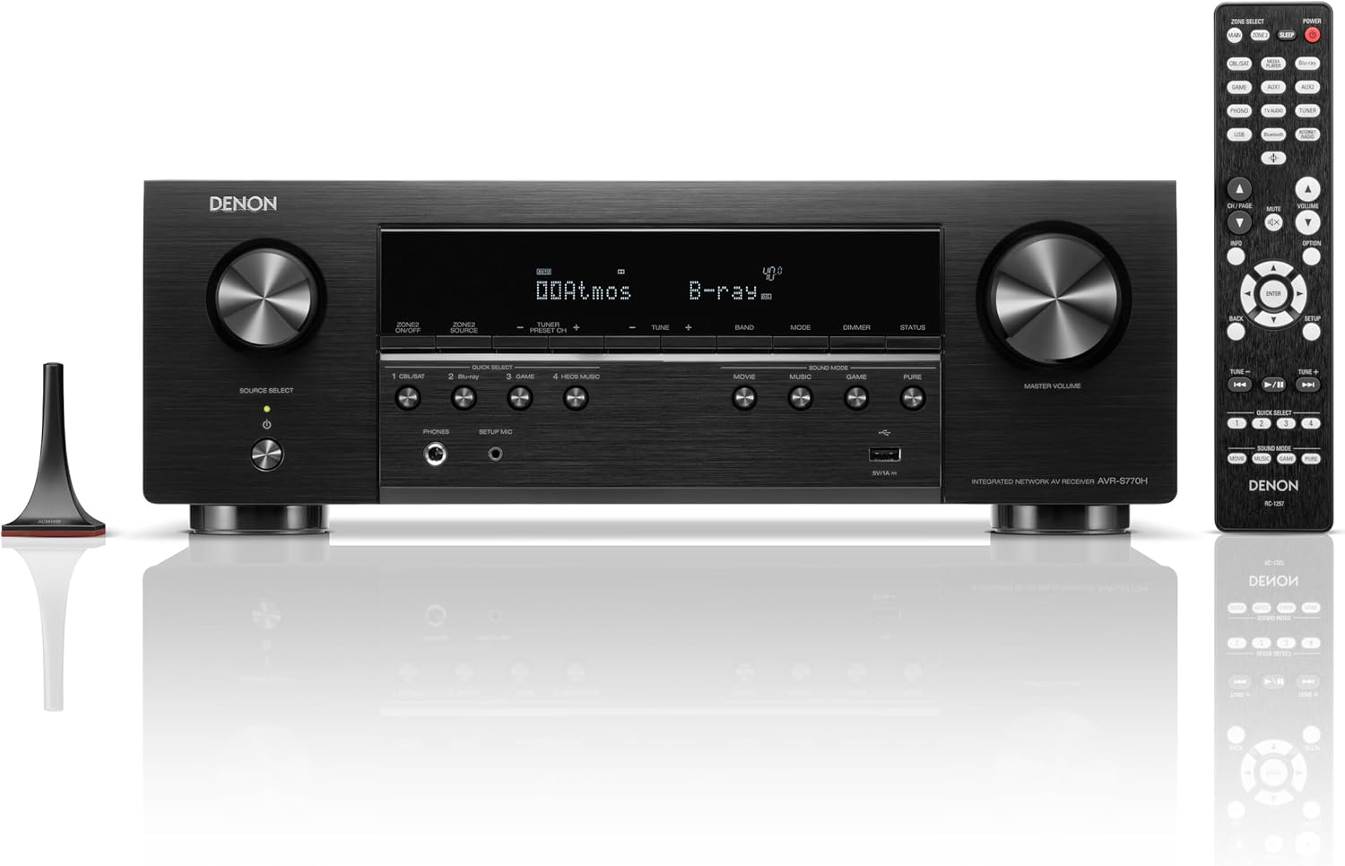 Denon AVR-S770H 7.2 Ch Home Theater Receiver - 8K UHD HDMI Receiver (75W X 7), Wireless Streaming via Built-in HEOS, Bluetooth & Wi-Fi, Dolby TrueHD, DTS Neural:X & DTS:X Surround Sound