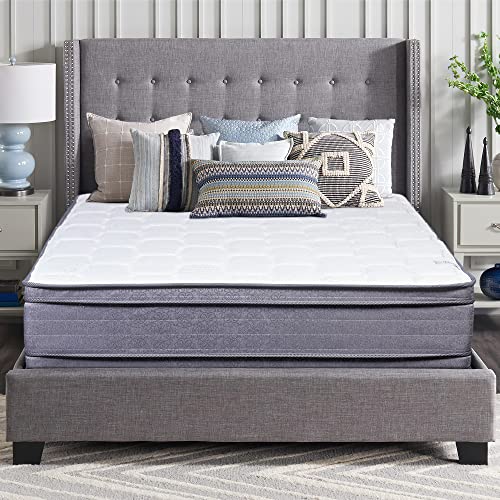 12-Inch Foam Encased Double Pillow Top Medium Plush With Exceptional Back Support Double Sided Innerspring Mattress And 8-Inch Wood Box Spring/Foundation Set, King