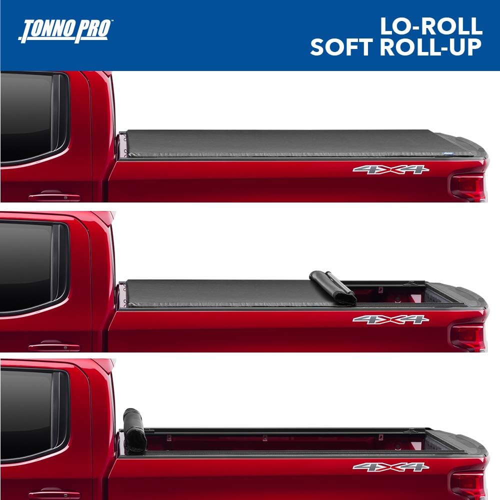 Tonno Pro Lo Roll, Soft Roll-up Truck Bed Tonneau Cover | LR-1005 | Fits 1988 - 1999 Chevy/GMC Silverado/Sierra 1500 Classic 6' 6