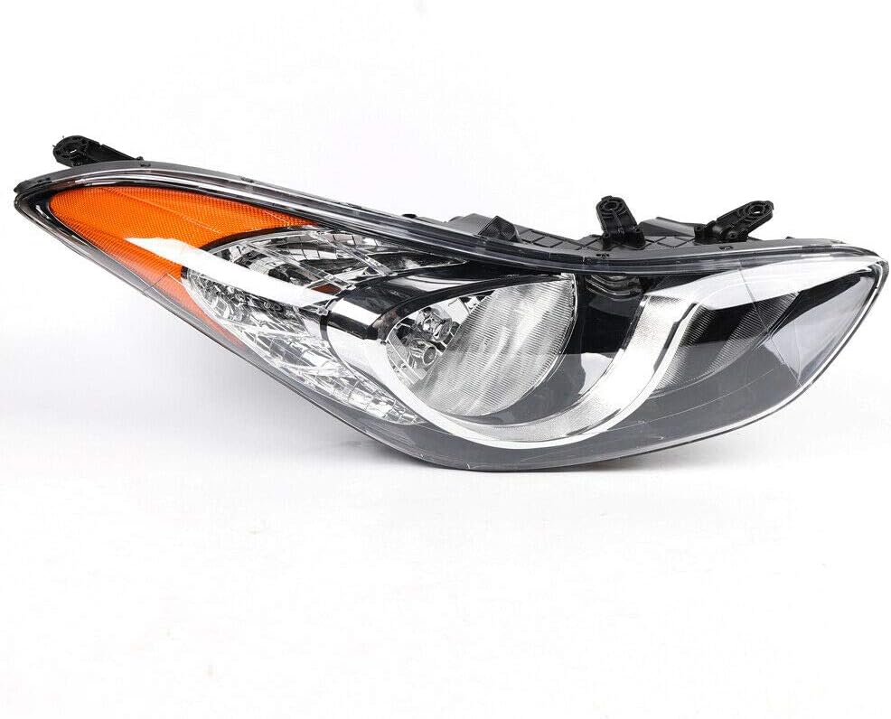 Passenger Headlight Assembly For 2011 2012 2013Hyundai Elantra Right Passenger Side Headlight Headlamp Assembly Front Halogen Projector Head Light Lamp Replacement