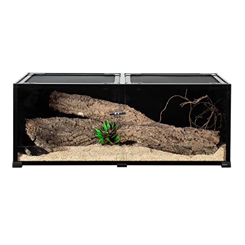 REPTI ZOO Glass Reptile Terrarium 64 Gallon Black-Tinted ECO Reptile Tank 48
