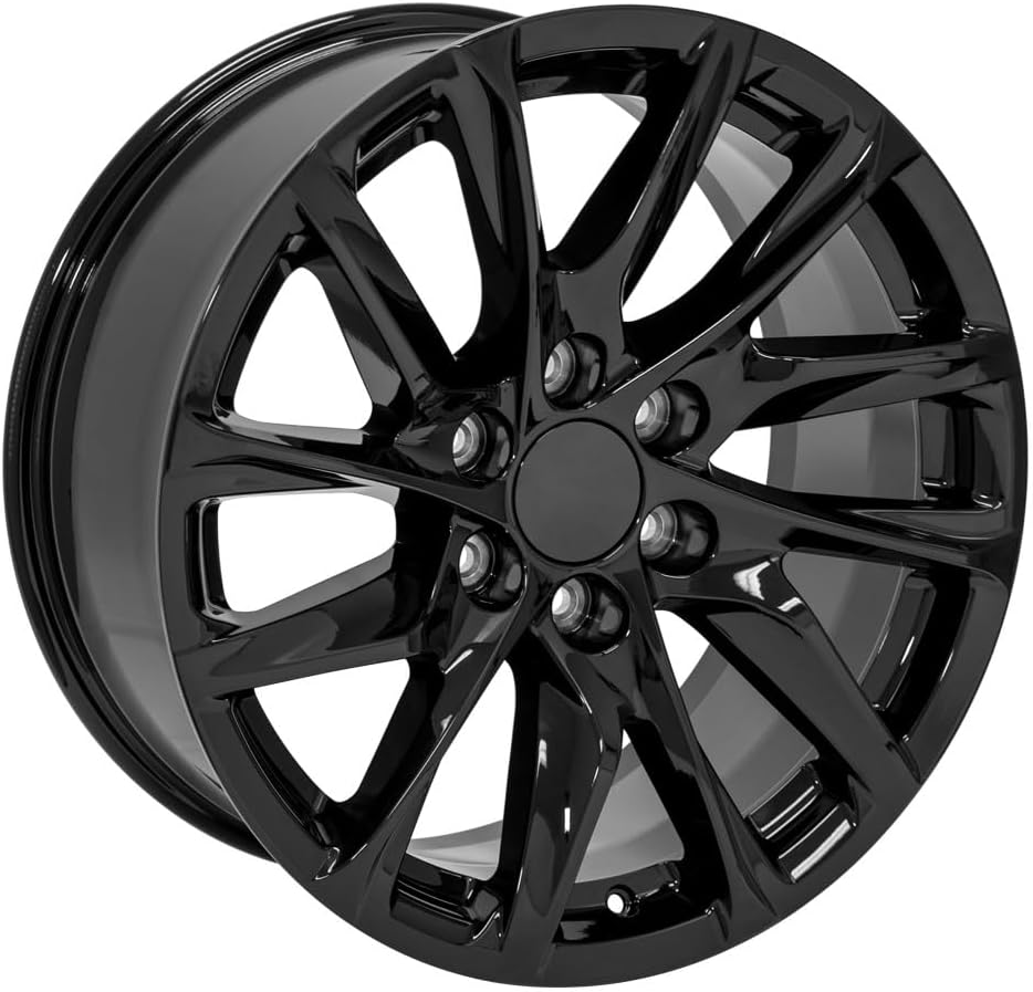 OE Wheels LLC 20 inch Rims Fits Escalade Chevy Silverado Tahoe Sierra Yukon CA91 20x9 Rim Gloss Black SET