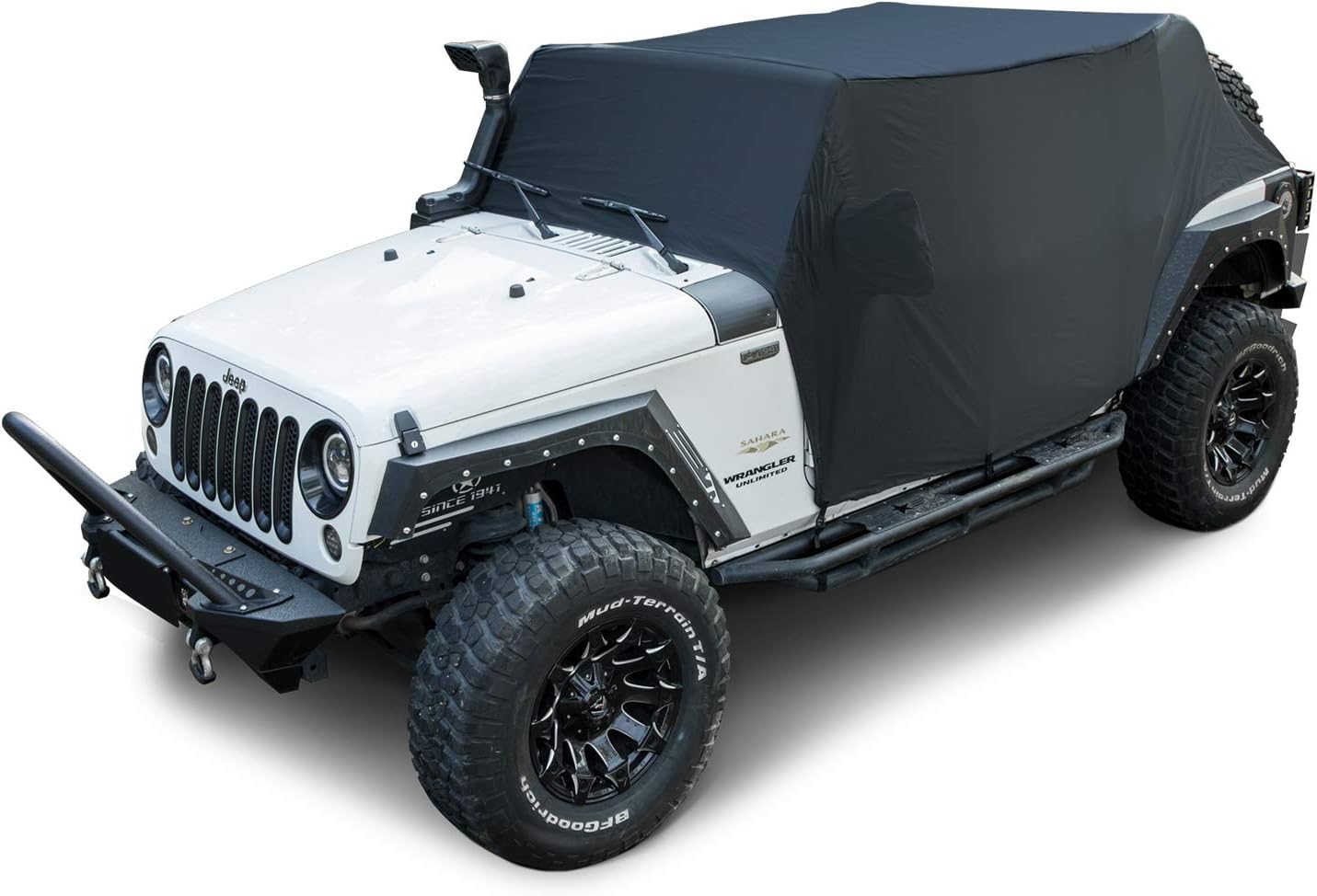82215370 Cab Cover Car Cover for Jeep Wrangler JK JKU JL JLU 2007-2023 4-Door Black Heavy Duty 600D Oxford Sun Shade Half Car Protect Cover with Door Hard Top Off 8104109