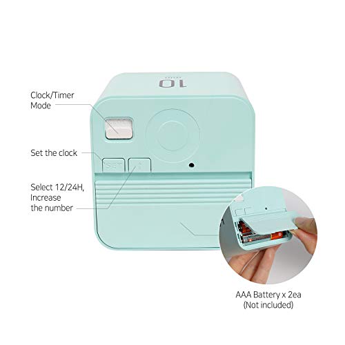 mooas Multi Cube Timer/Rotating Timer (White), Simple Operation, Clock & Timer, 5,15,30,60 min Timer setting