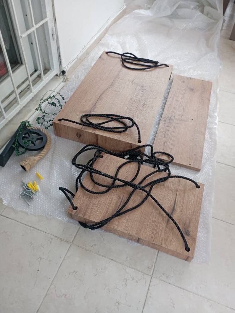 swing desk, design office desk, swing table, wooden and rope hanger desk, study room and office decor, office gift, modern home decor