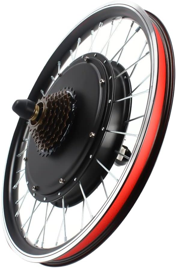 Electric Bicycle Motor Kit, Bike Motor Kit Front/Rear Wheel, E-Bike Brushless Gearless Motor 48V 1000W/ 36V 250W Wheel for 20'' Bike (LED 48V 1000W Rear Wheel)