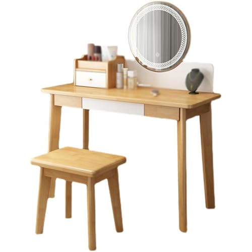 LUNIZ Modern Vanity Desk Solid Wood Dressing Table, Modern and Simple Bedroom Table, Home Nordic Style Dressing Table Dressing Table