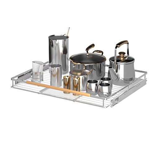 Pull Out Drawer Cabinet Organizer, Expandable Slide Out Storage Shelves for Cabinets, Under Sink and Wardrobe, Opening Size Required 16.3