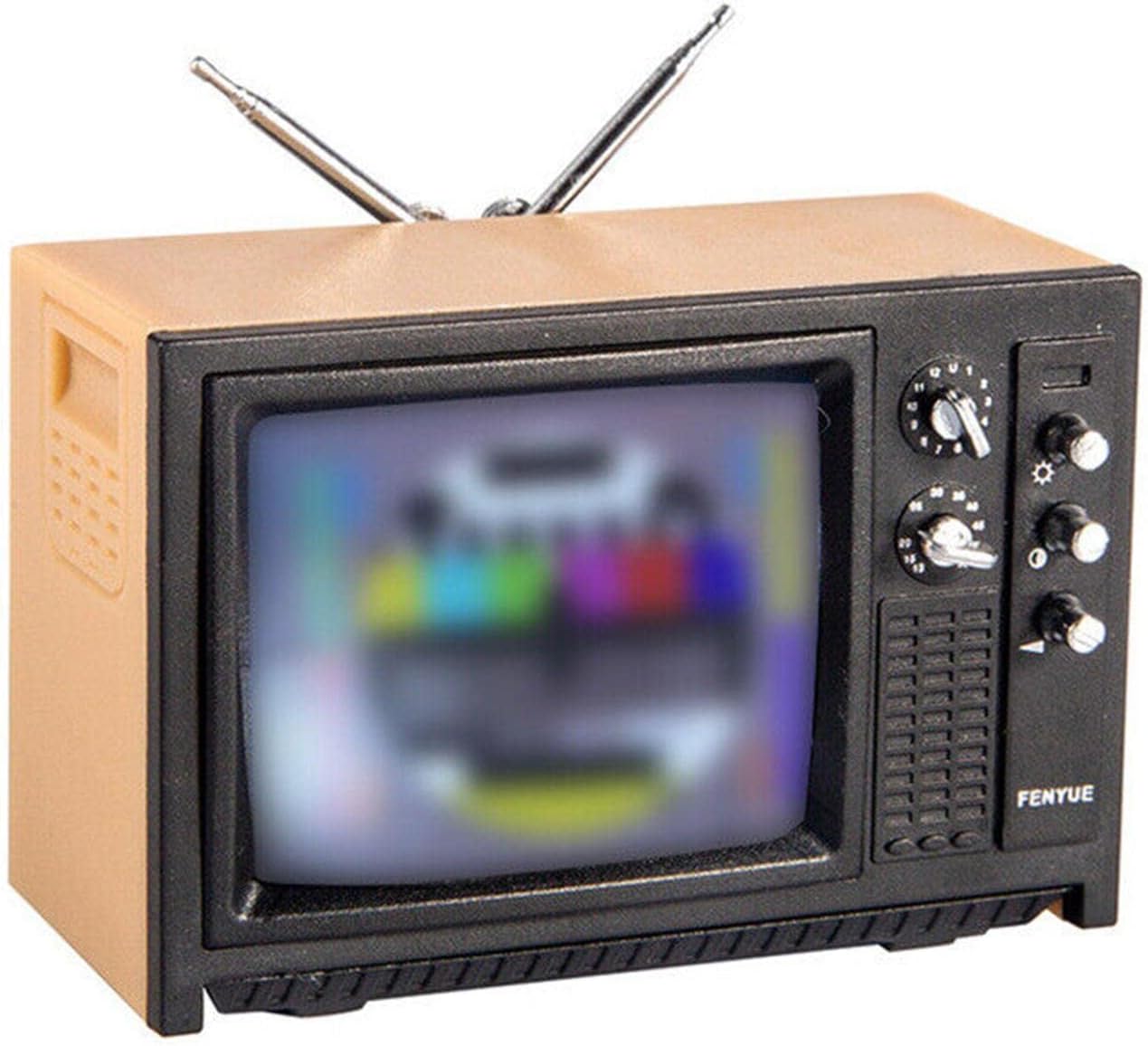 1:12 Doll House Vintage Old Style Miniature Television TV with Picture Doll House Room Decor Model Bedroom Toy Furniture Living Miniture Toy
