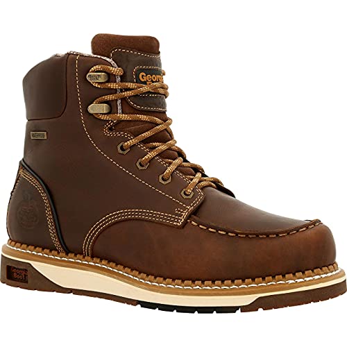 Georgia Boot Men's Brown Amp Lt Wedge Waterproof Moc-Toe BRN 6