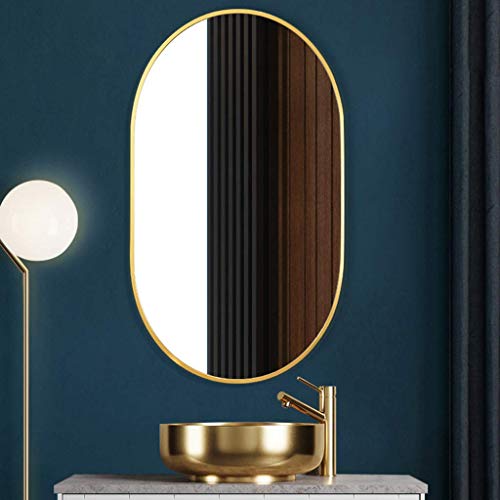 Mirror，Bathroom，Wall-Mounted，Makeup Mirror，Dressing Table，Large Metal Wall Gold Ornate Hung Horizontal/Vertical for for Living Room， Hallway，Black