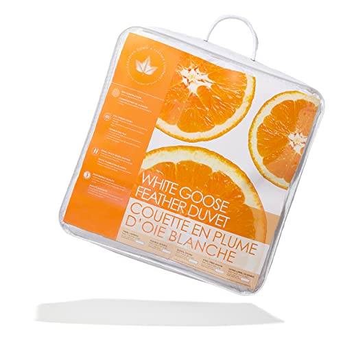 Canadian Down & Feather Co. - All Season White Goose Feather Duvet Comforter Full/Double Size - 233 TC Shell 100% Cotton - Oeko TEX Certified