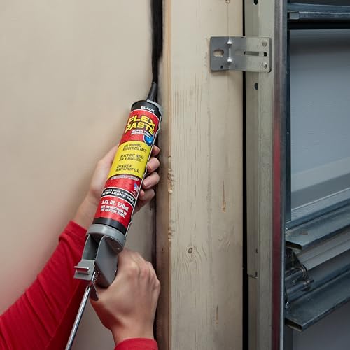 Flex Paste, 9 oz Cartridge, White, Waterproof Paintable Putty, Spackle Sealant, Fill Gaps Cracks Holes - Block Out Water and Air - UV Resistant - Walls, Drywall, EPDM, Concrete, Roof, RV Repairs