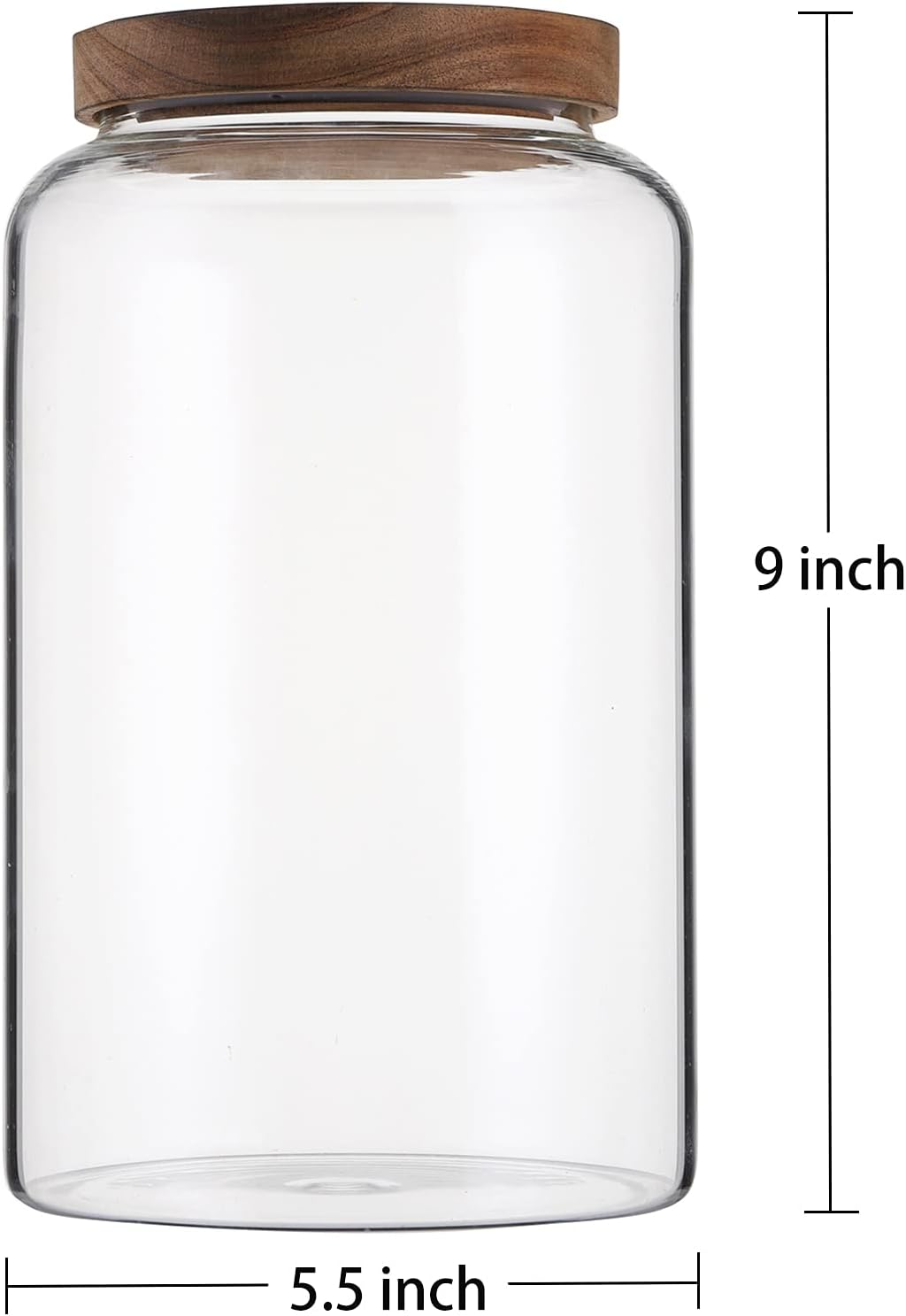 Bekith 100 FL OZ (3000ml) Large Glass Food Storage Jar with Airtight Wooden Lid, Glass Storage Canisters Container, BPA-Free Cereal Dispenser Jars for Spaghetti Pasta, Tea, Coffee, Spice, Powder