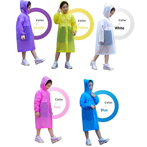 3 Packs Kids Raincoat - Rain Poncho for Boys and Girls with Hood - Portable Reusable - Rain Jacket EVA