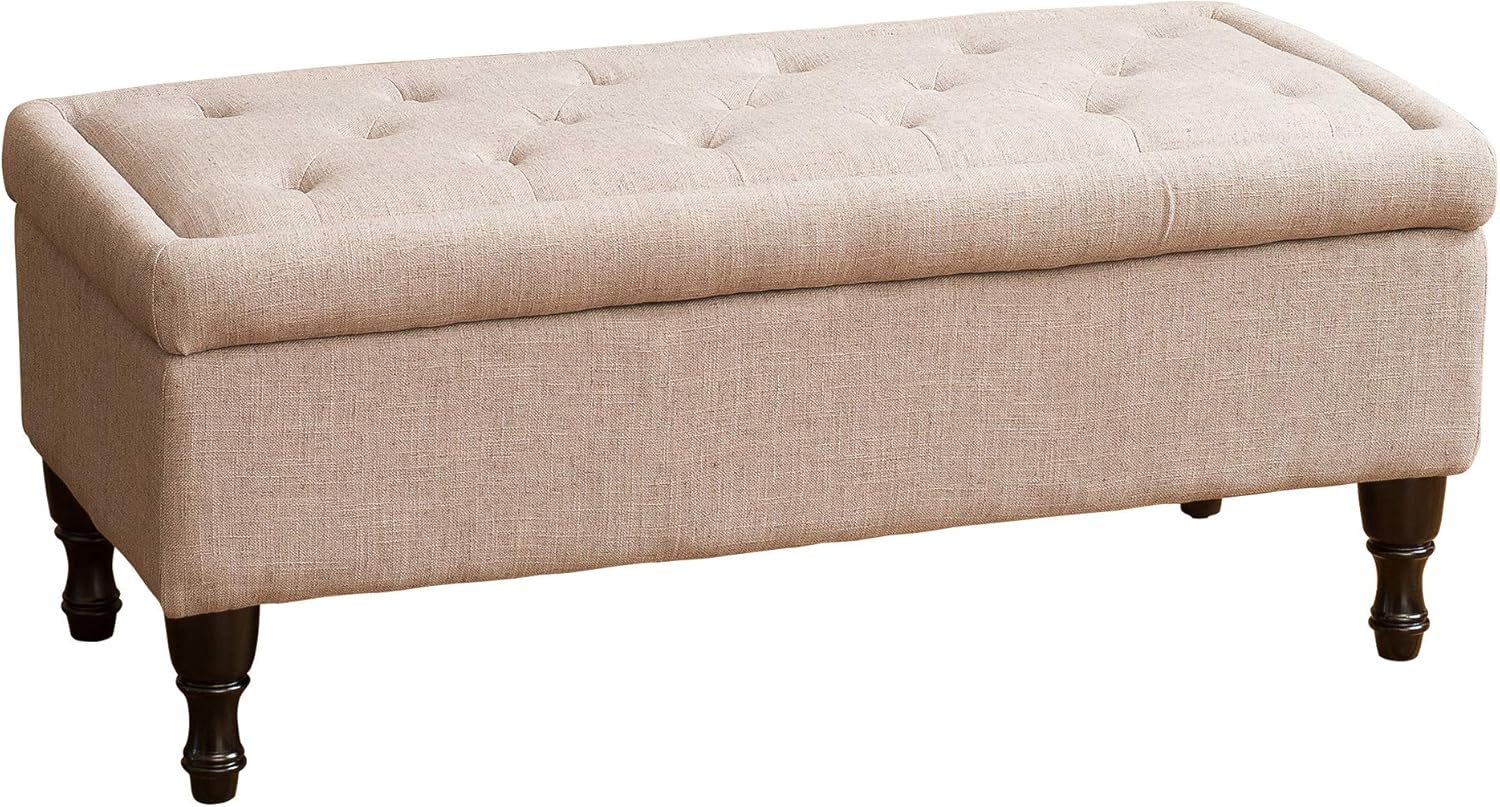 Christopher Knight Home Chantelle Fabric Storage Ottoman, Mixed Grey