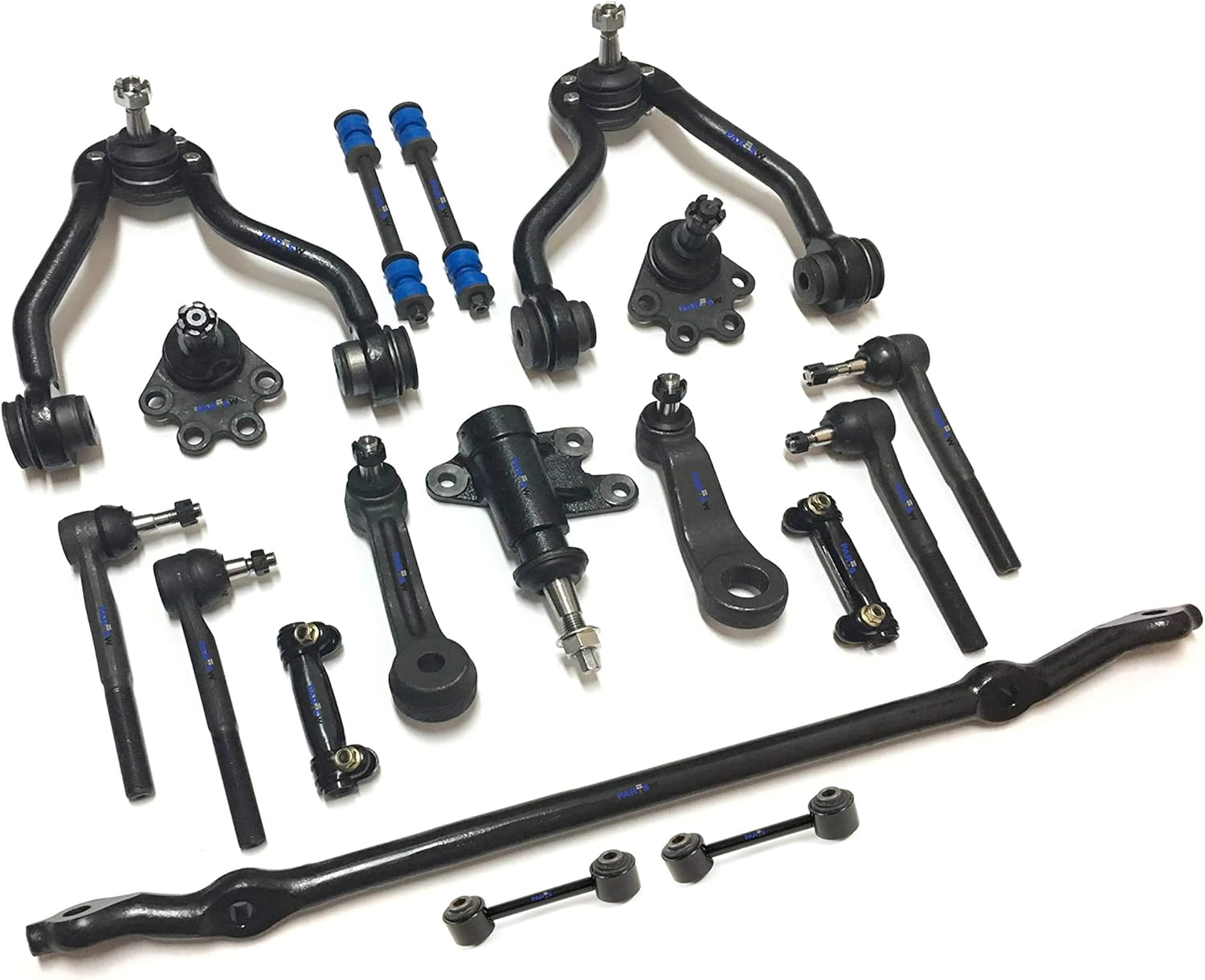 18 Pc Steering & Suspension Kit Sway Bar Links Tie Rod Ends Upper Control Arms Lower Ball Joints Center Link with Idler & Pitman Arm