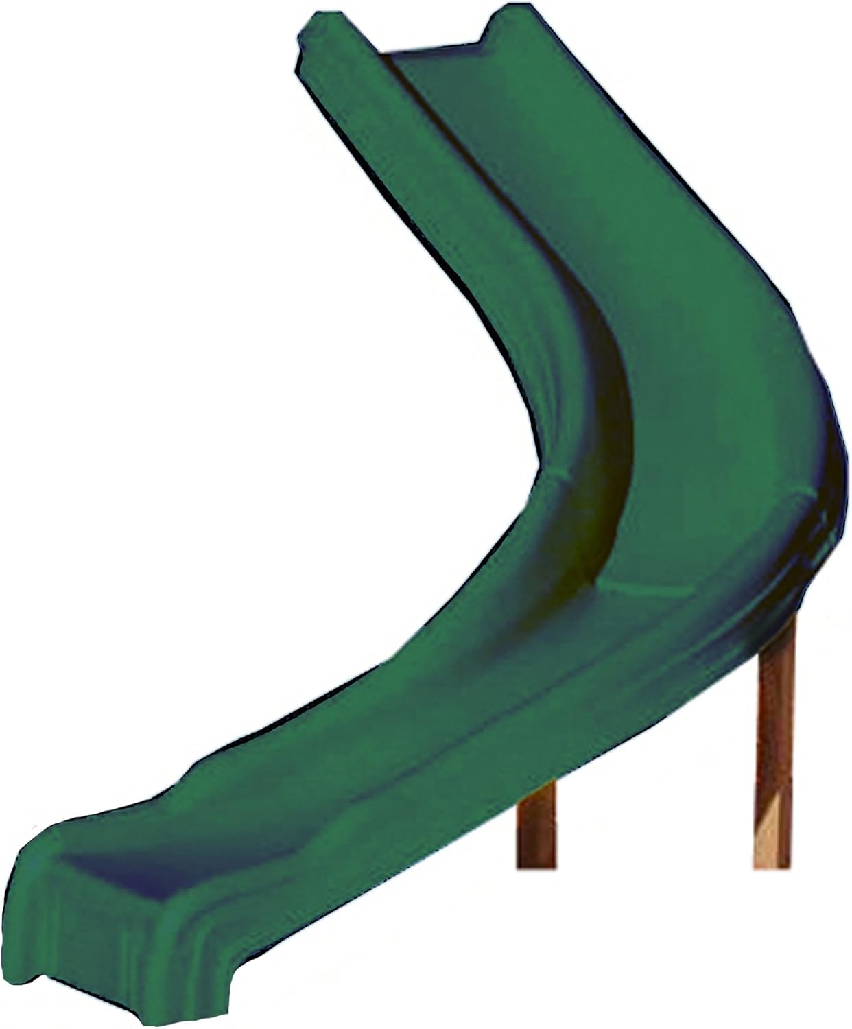Swing-N-Slide WS 8338 Side Winder Curved Plastic Slide for 4' Decks with Safety Handles, Green