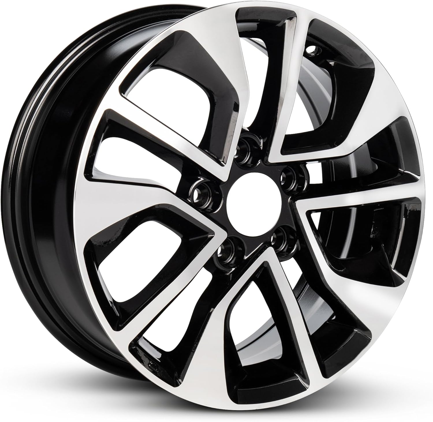 For 2013-2015 Honda Civic 16 Inch Black Machine Face (Diamond Cut) Black Rim - OE Direct Replacement - Road Ready Car Wheel