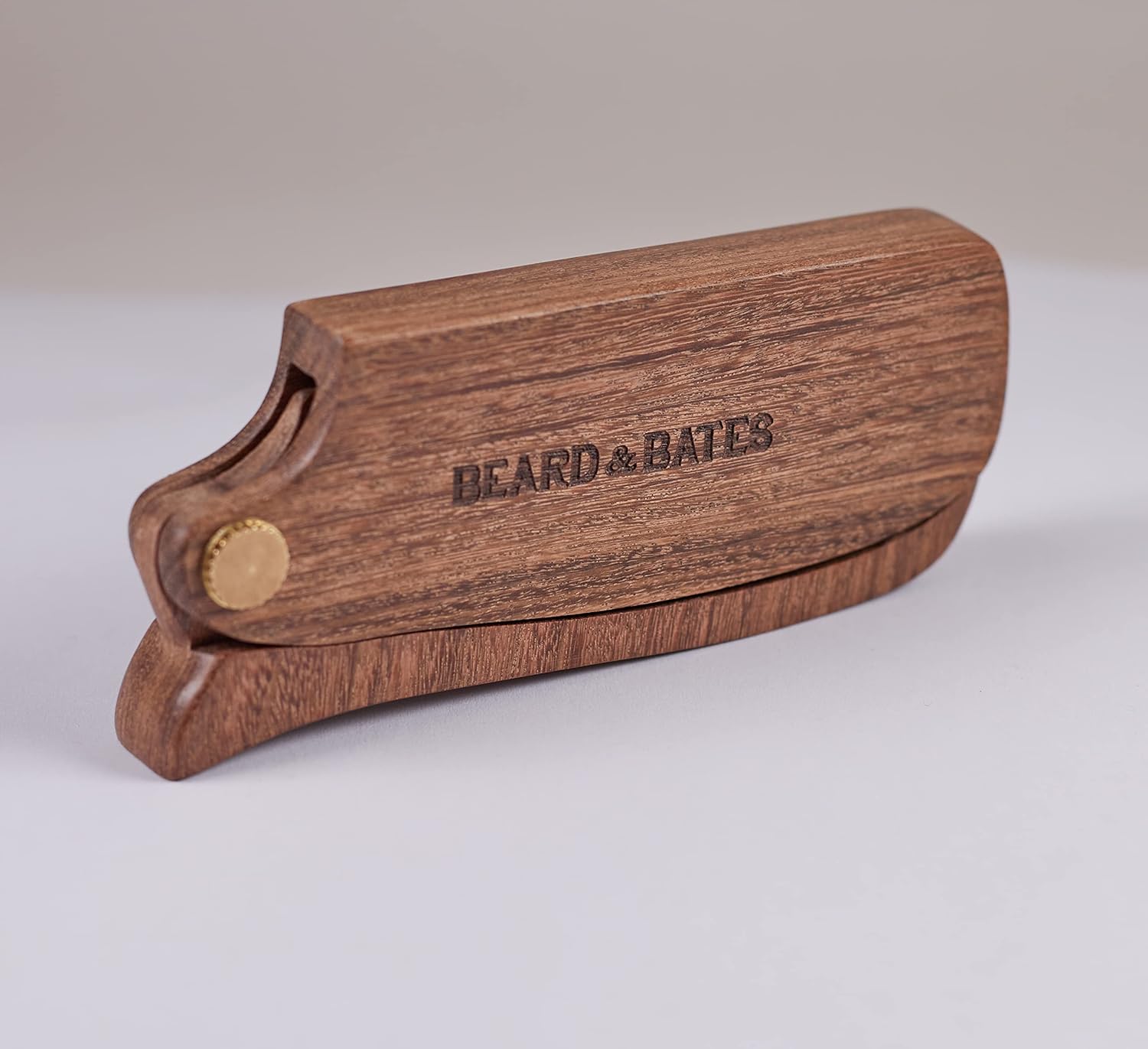 BEARD & BATES The Sandalwood Switchblade JR.- Folding Solid Wood Beard Hair Comb | CLOSEOUT