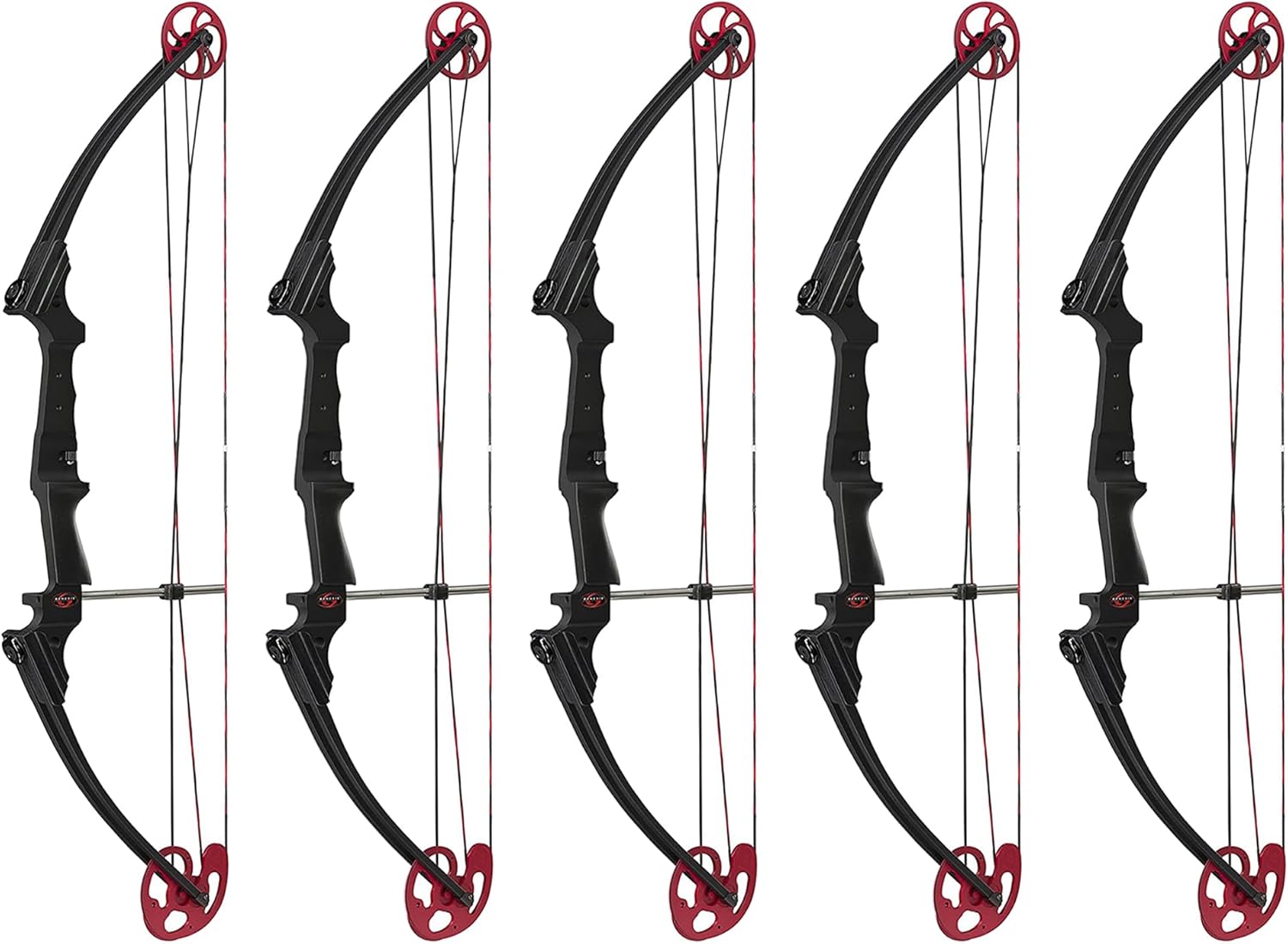 Genesis Archery Original Adjustable Preassembled Lightweight Durable Right-Handed Compound Bow for Beginners and Experts, Black (5 Pack)