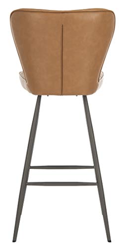 Safavieh Aster Bar Stool, Burgundy and Black