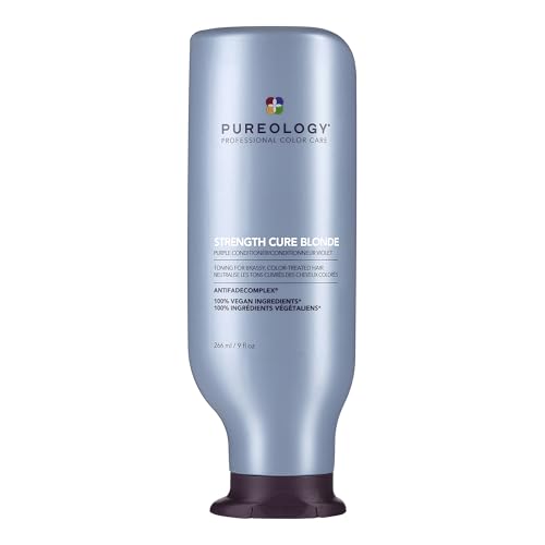 Pureology Strength Cure Blonde Purple Conditioner | For Blonde & Lightened Color-Treated Hair | Strengthens Hair & Fights Brass | Sulfate-Free | Vegan