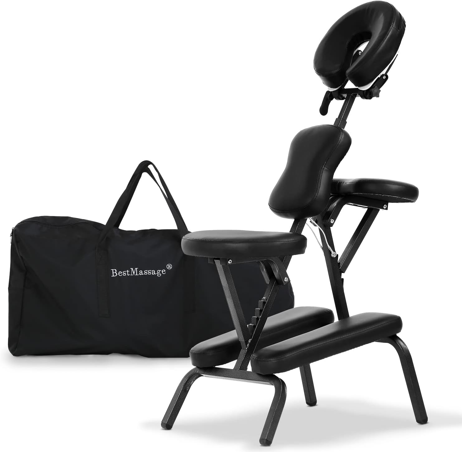 Folding Massage Chair, Portable Therapy Tattoo Chairwith 4 Inches Thickness Sponge,Ergonomic Adjustable Lightweight Beauty Chair for Tattoo, Spa, Salon and Treatment