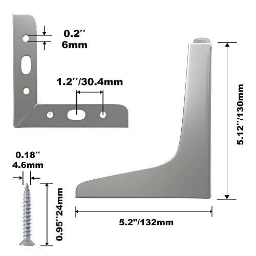 FIVEPEARS 4Pcs 4 Inch Polished Chrome Metal Dresser Furniture Legs Set, Heavy Duty Modern Furniture Replacement Hardware Feet for Cabinet Table Ottoman Sofa Couch Nightstand Chair Stool Bench Desk