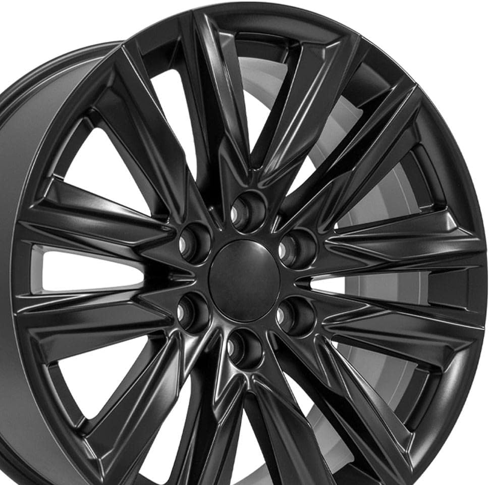 OE Wheels LLC 20 inch Rims Fits Escalade Chevy Silverado Tahoe Sierra Yukon CA91 20x9 Rim Satin Black SET