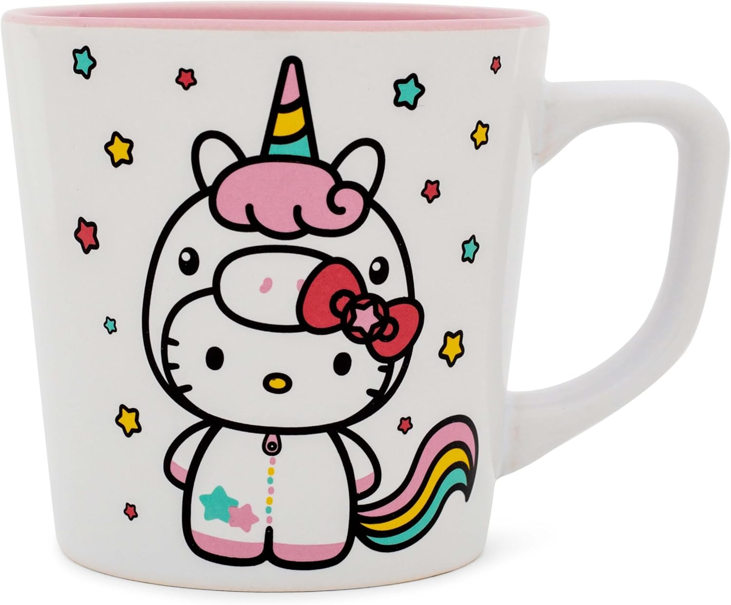 Silver Buffalo Sanrio Hello Kitty Unicorn Ceramic Latte Mug | Large Coffee Cup For Tea, Espresso, Cocoa | Holds 17 Ounces