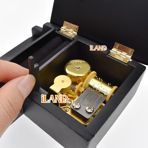 iLAND Miniature Dollhouse Accessories of Piano Music Box & Miniature Violin on 1:12 scale, Romantic Gift for Musicians, Timeless Melody The Castle in The Sky (Classic)