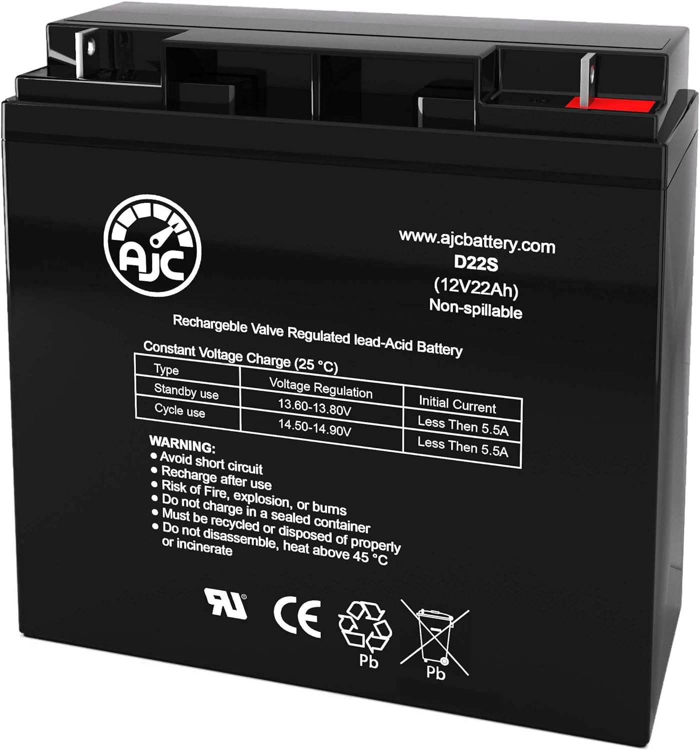 AJC Battery Compatible with APC SUA24XLBP 12V 22Ah UPS Battery