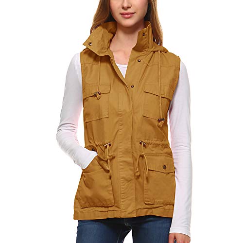 Women's Lightweight Sleeveless Military Anorak Utility Jacket Vest
