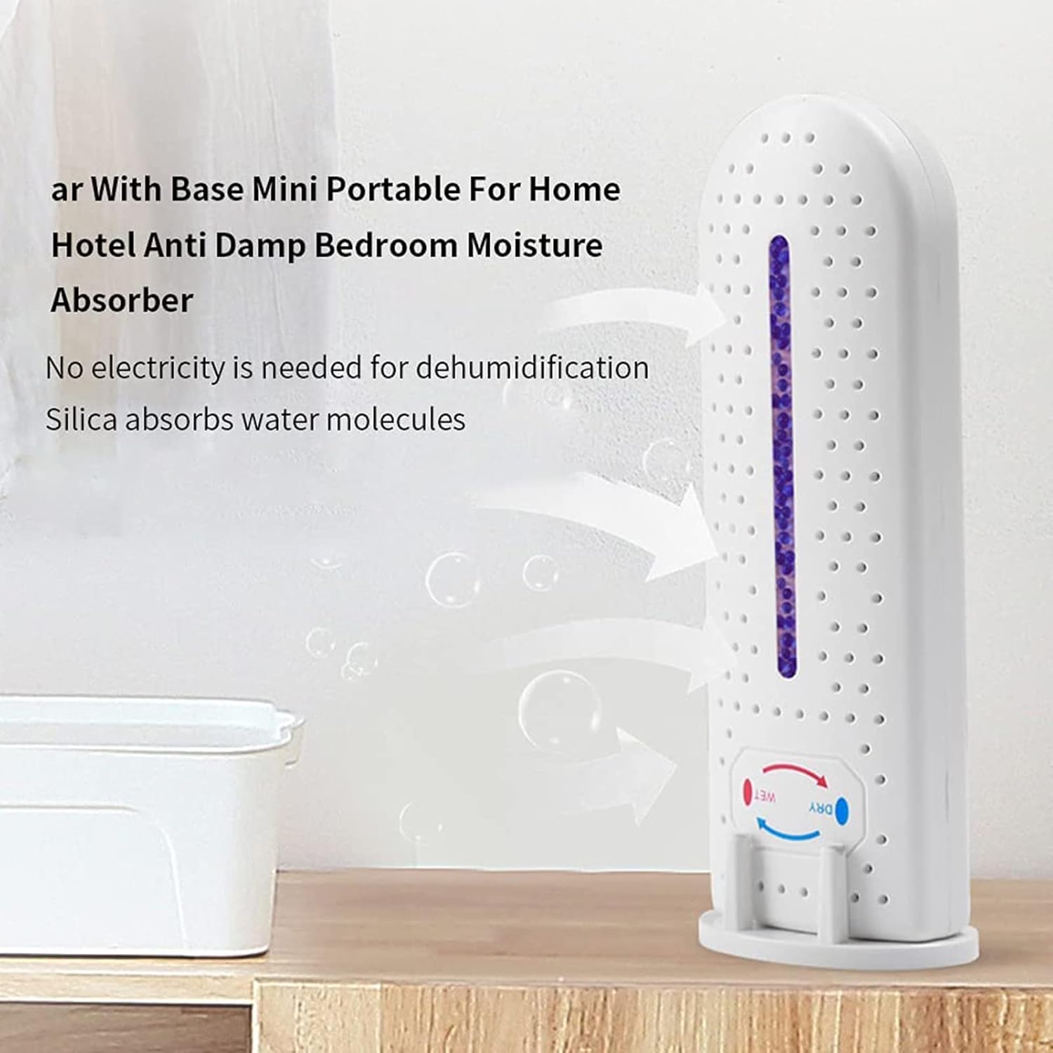 Wireless Mini Dehumidifier for Small Spaces Bedroom Wardrobe Closet Cordless Rechargeable Dehumidifier Moisture-Proof